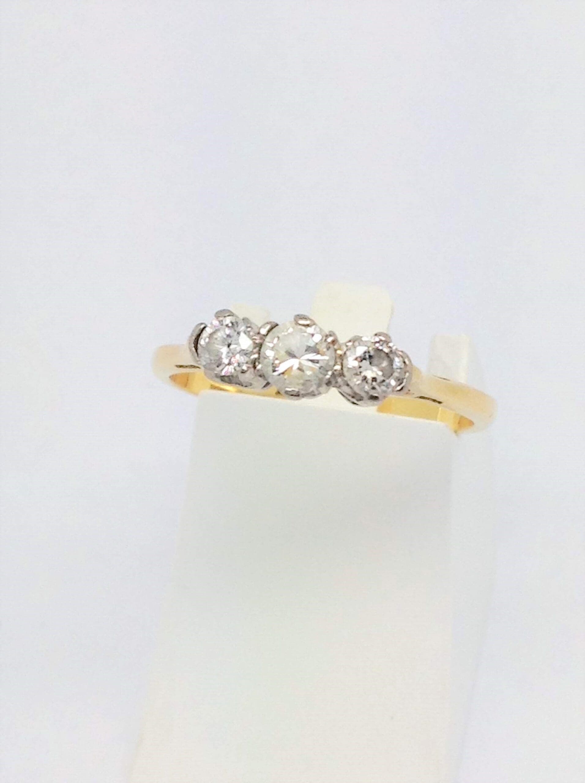 652 Diamond 3 Stone Ring Remodelled Into 2 Rings For Family - Image 3