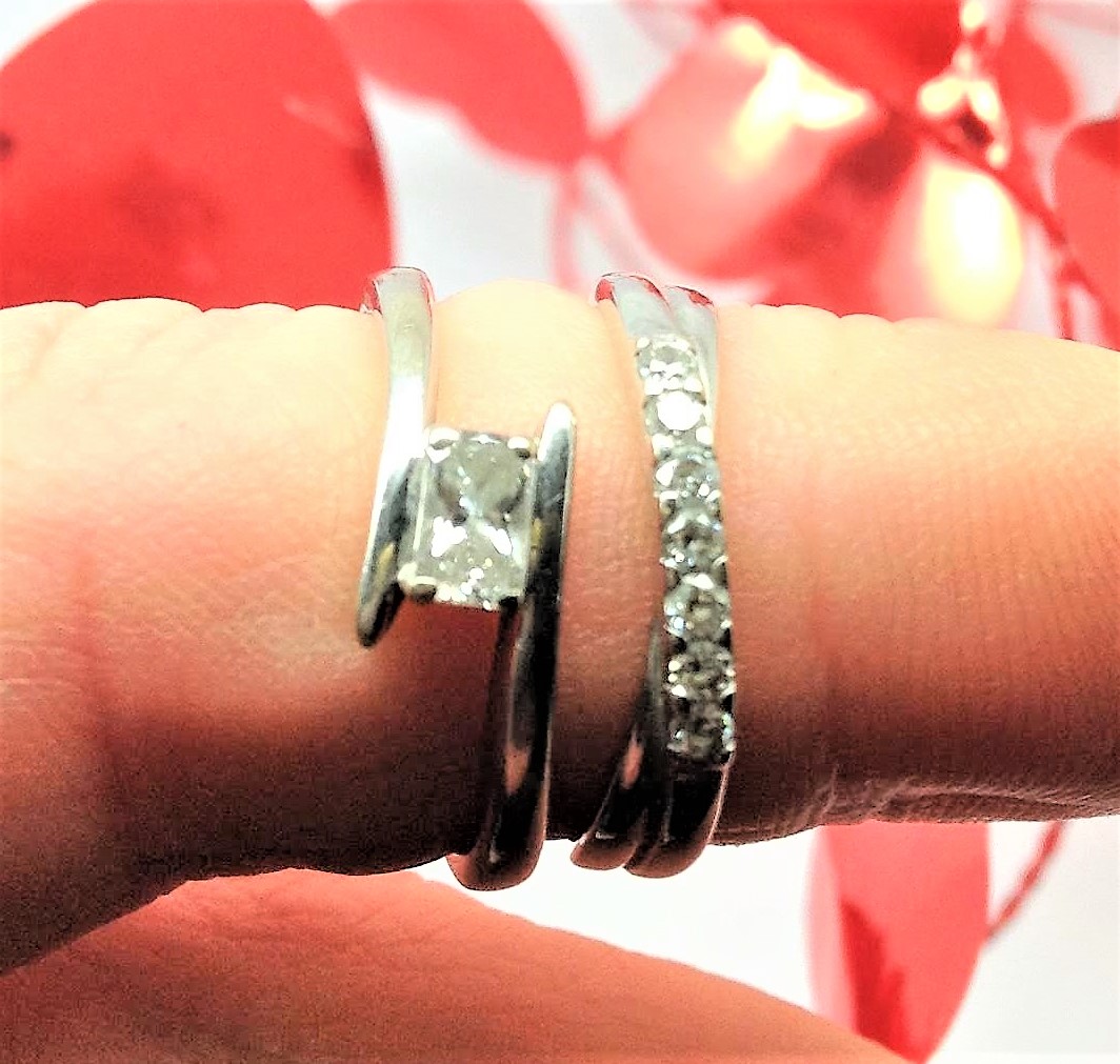 656 Commission Before And After... Wedding Set Remodel To Diamond Bands - Image 2