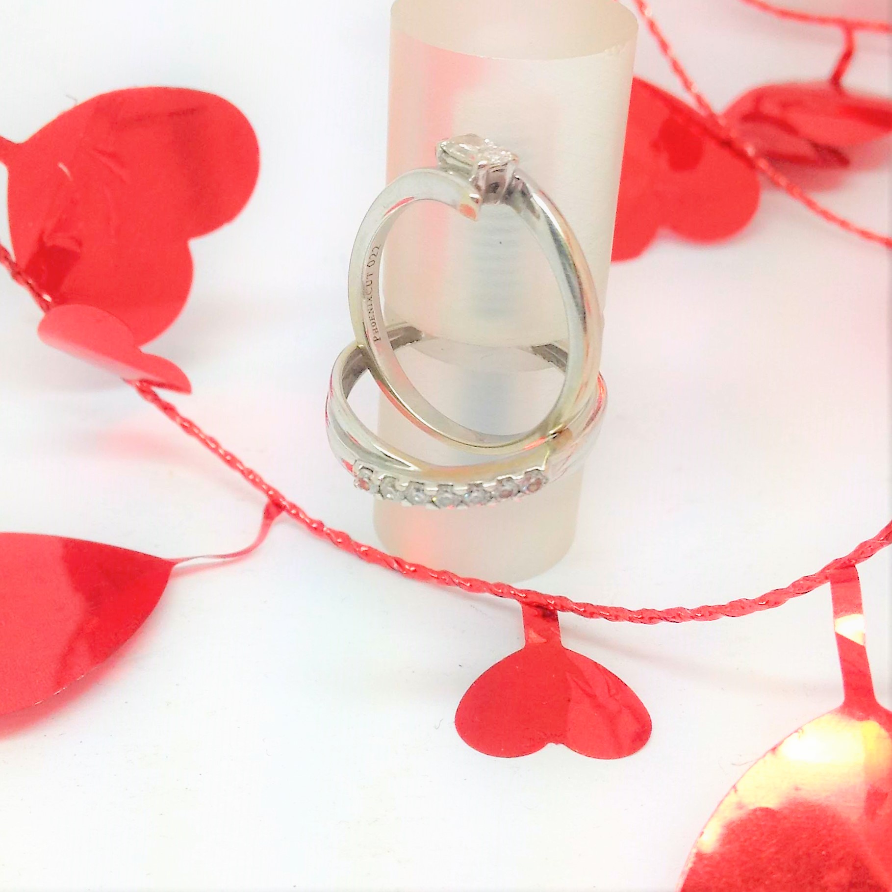 656 Commission Before And After... Wedding Set Remodel To Diamond Bands - Image 3
