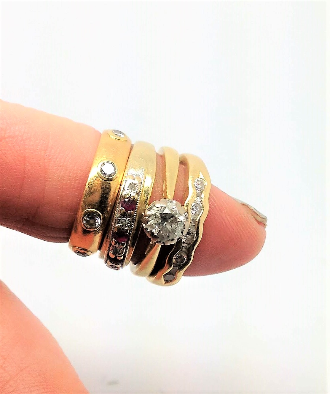 648 Commission Before And After... Wedding Set Remodel To "Sparkle" - Image 3