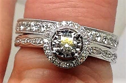 648 Commission Before And After... Wedding Set Remodel To "Sparkle"