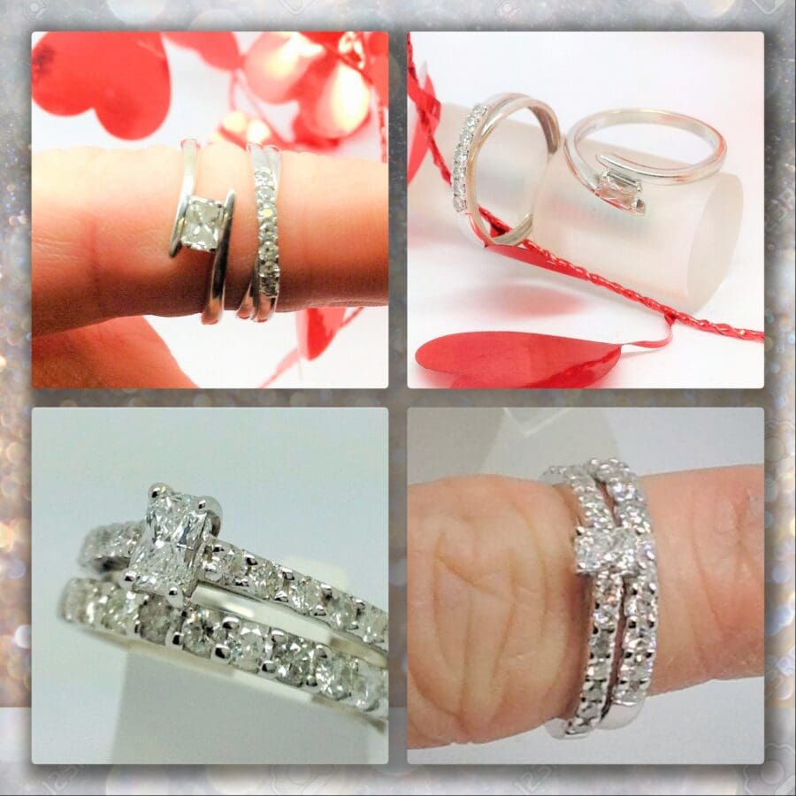 656 Commission Before And After... Wedding Set Remodel To Diamond Bands
