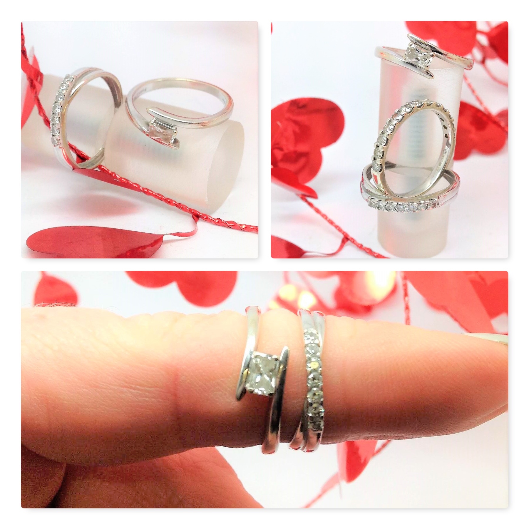 656 Commission Before And After... Wedding Set Remodel To Diamond Bands - Image 6