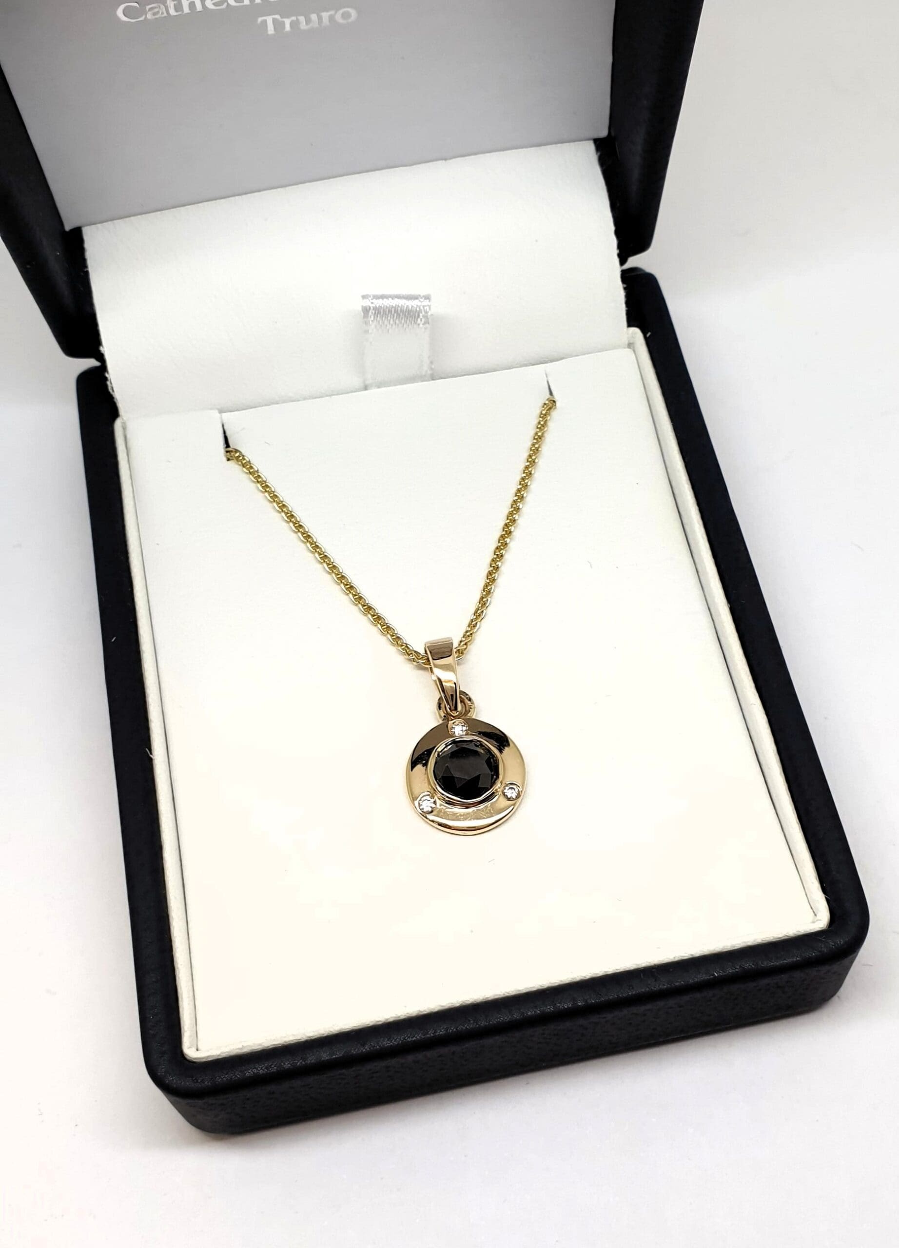 807 White Gold Black and White Diamond Pendant Commission - Image 3