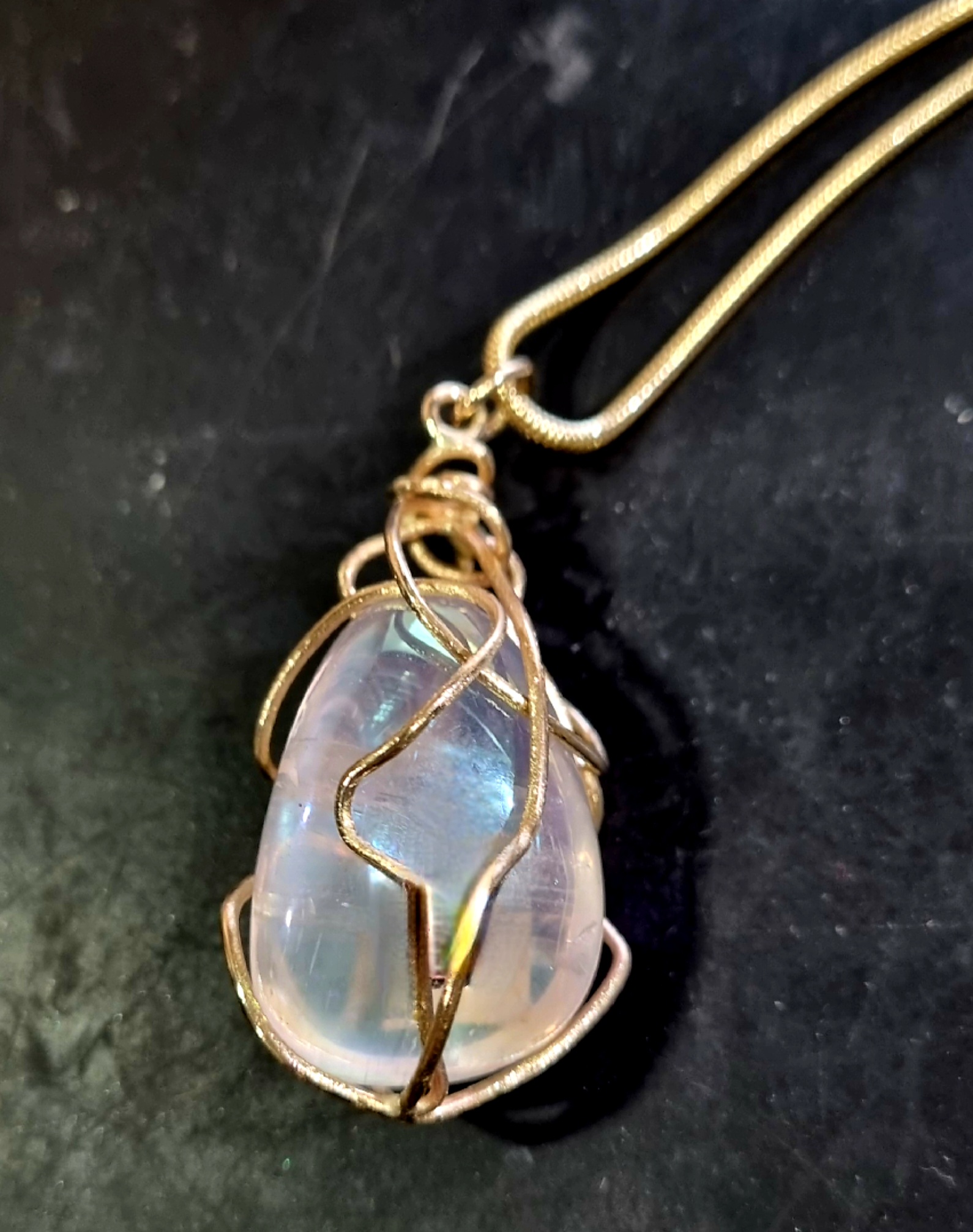 805 9ct Yellow Gold Cage For A Moonstone Commission - Image 2