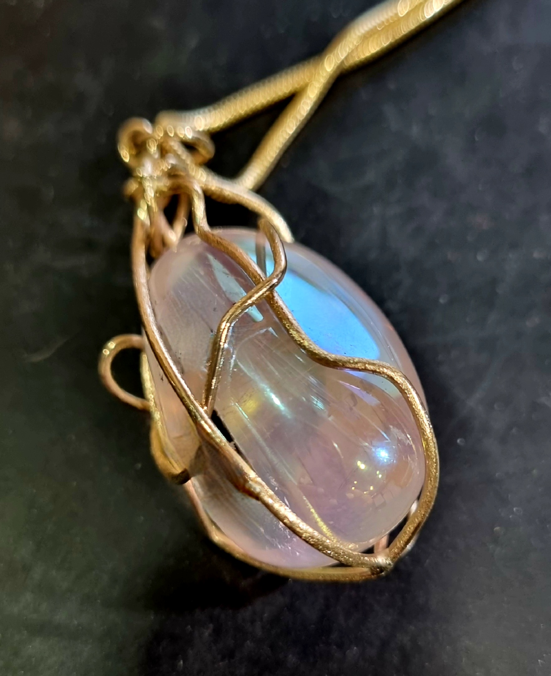 805 9ct Yellow Gold Cage For A Moonstone Commission - Image 3