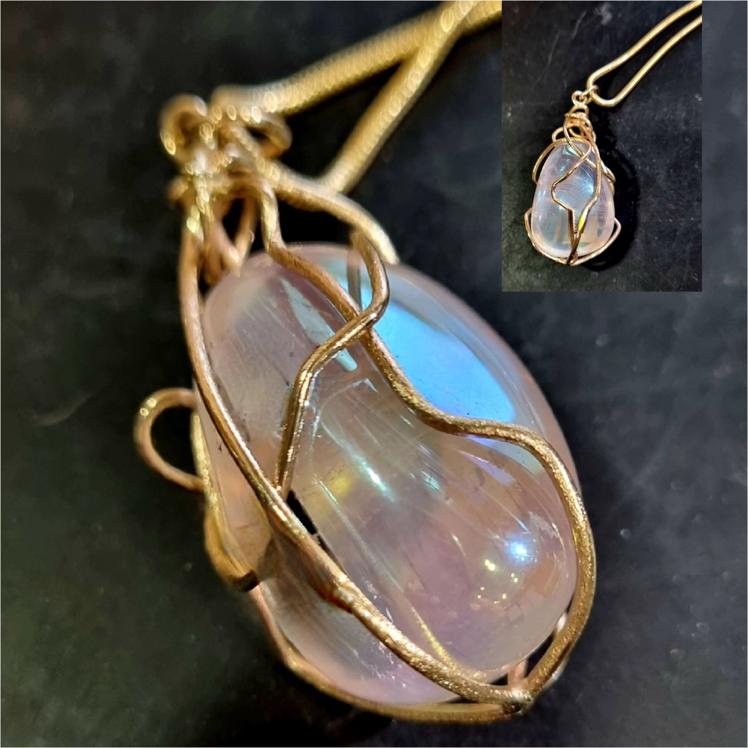 805 9ct Yellow Gold Cage For A Moonstone Commission