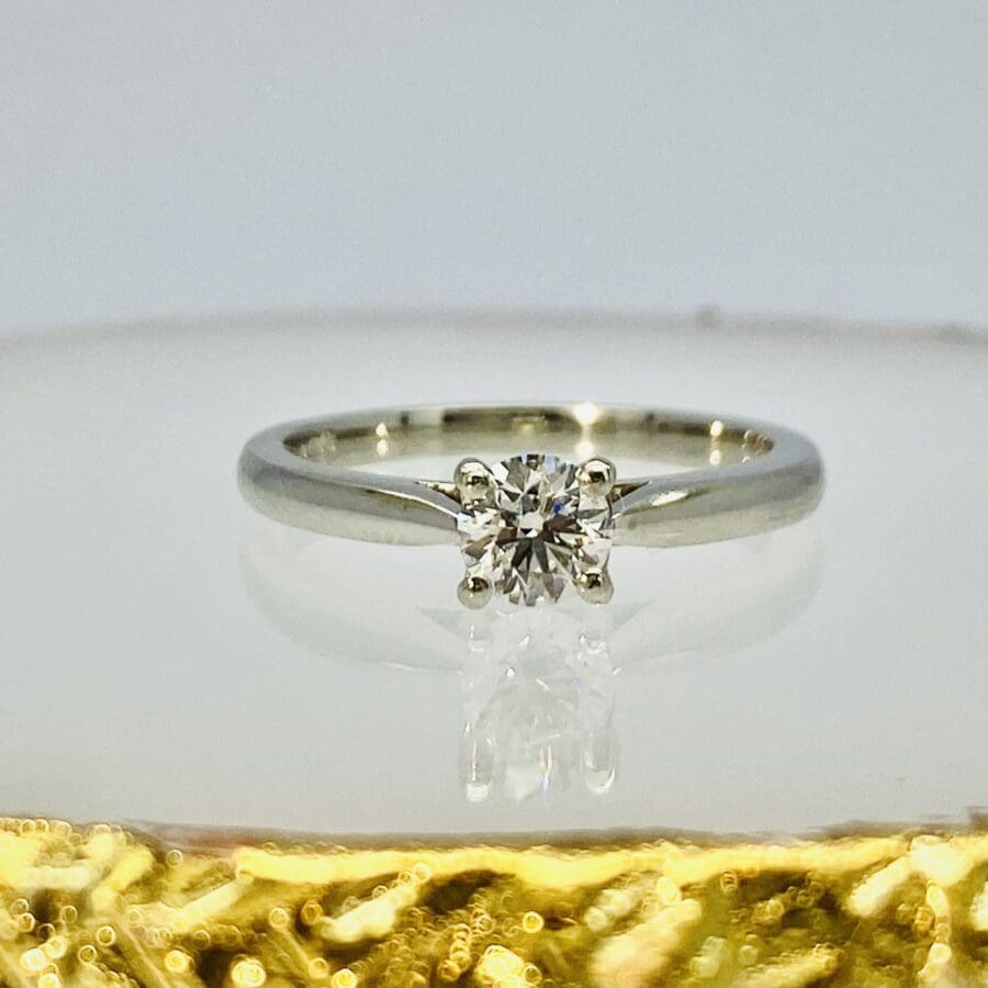 12600107 Platinum And Diamond 0.45ct Round Solitaire Engagement Ring