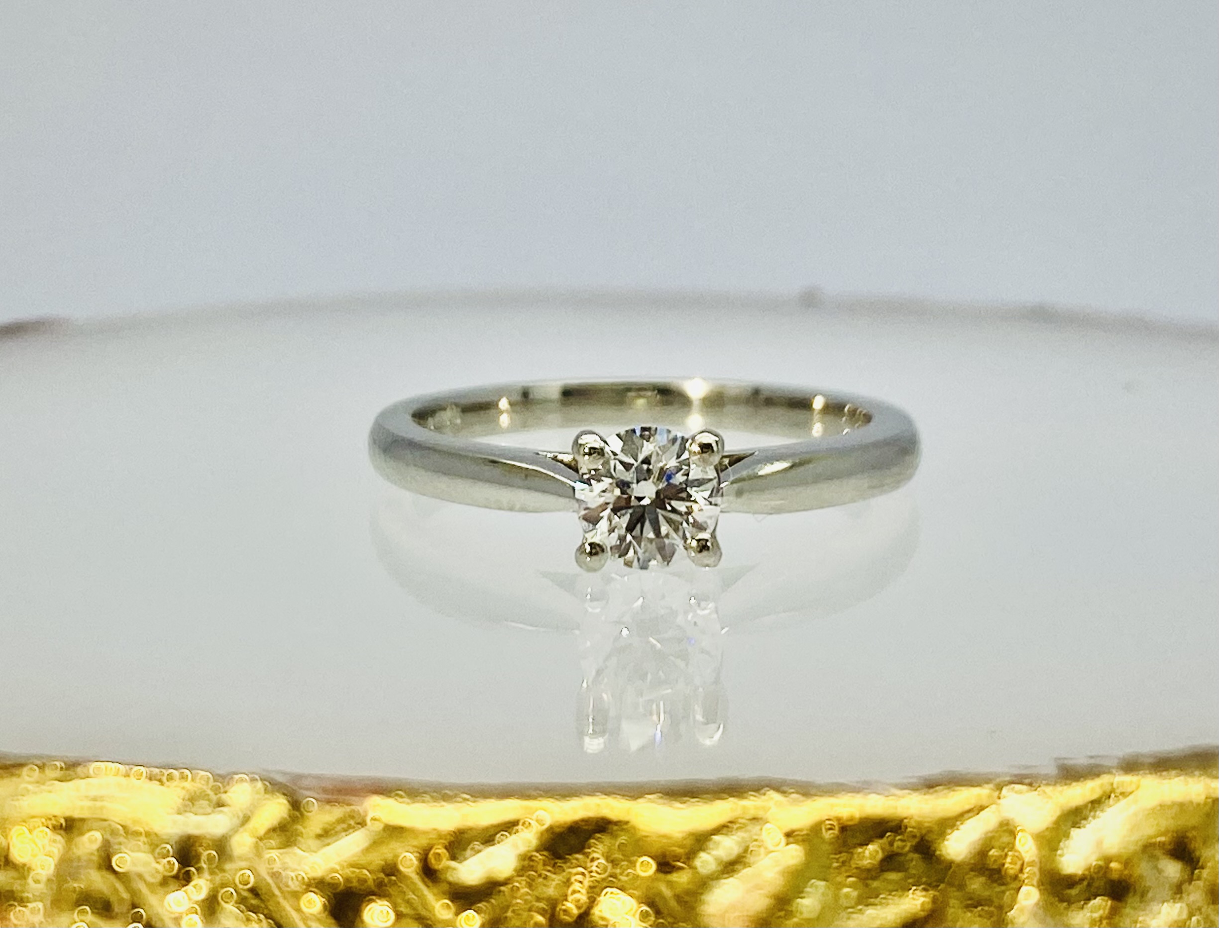 12600107 Platinum And Diamond 0.45ct Round Solitaire Engagement Ring