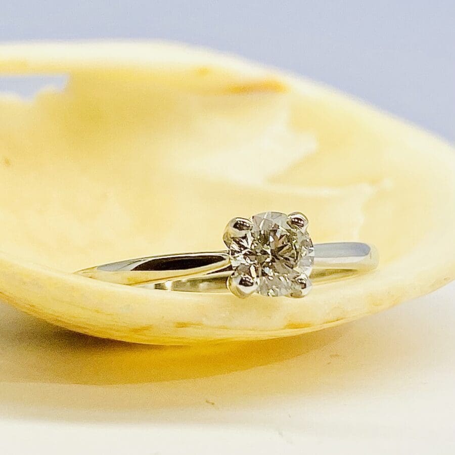 12600106 Platinum And Diamond 0.50ct Round Solitaire Engagement Ring