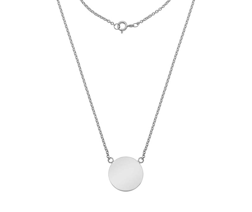 22100248 Sterling Silver Disk Pendant On A Chain