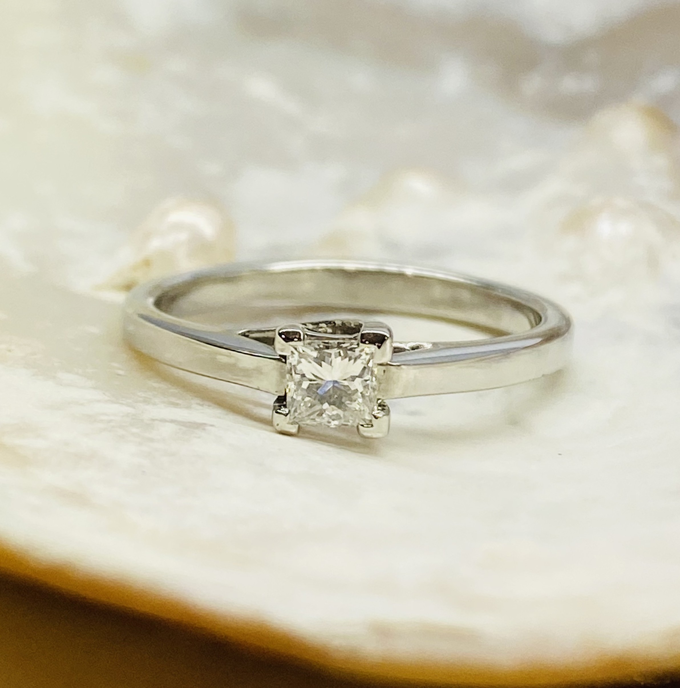 12600108 Platinum And Diamond 0.25ct Solitaire Princess Cut Engagement Ring - Image 2