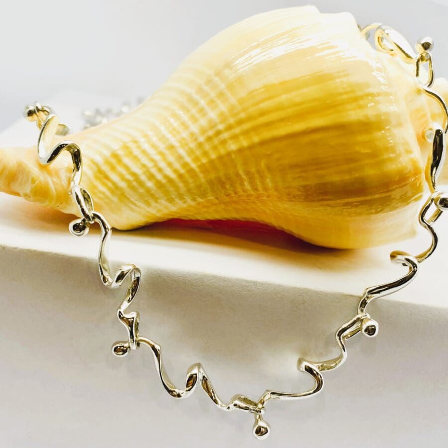 22100230 925 Sterling Silver "Squiggle" Necklace 18 Inch
