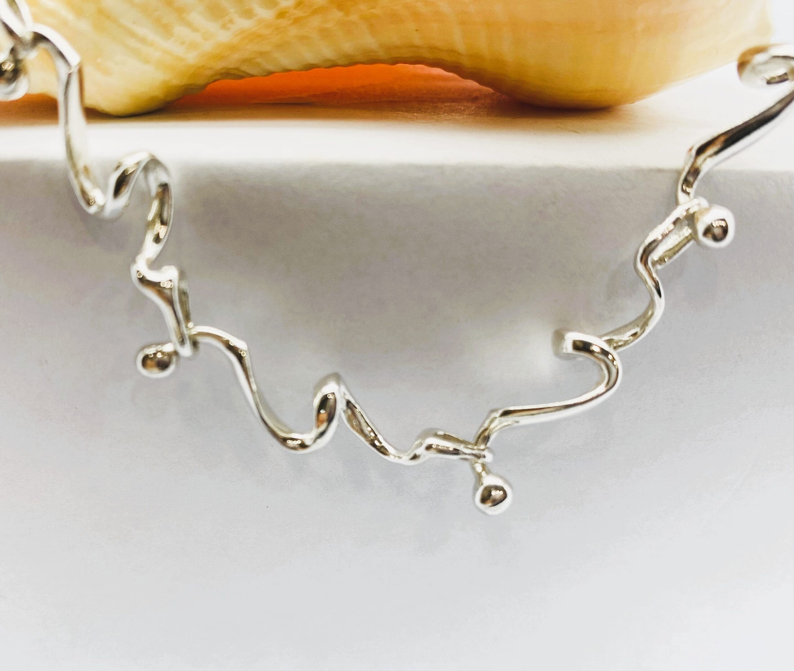 22100230 925 Sterling Silver "Squiggle" Necklace 18 Inch - Image 4