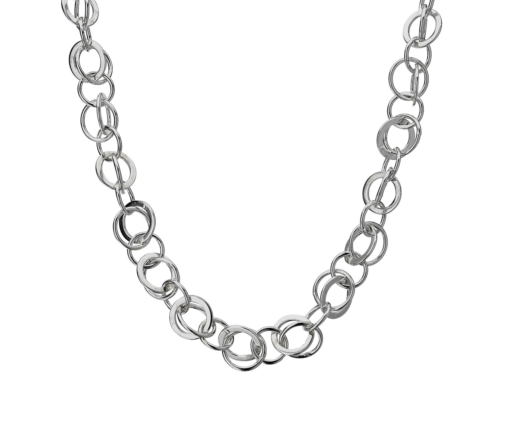 22100261 925 Sterling Silver Echo Multi Intwined Circle Necklace