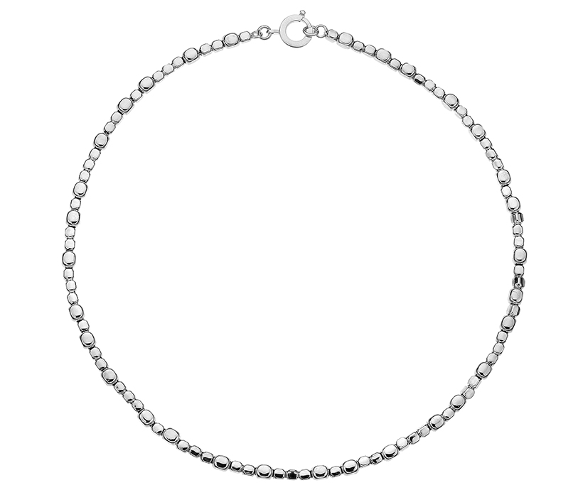 22100262 925 Sterling Silver Echo Polished Irregular Block Necklace