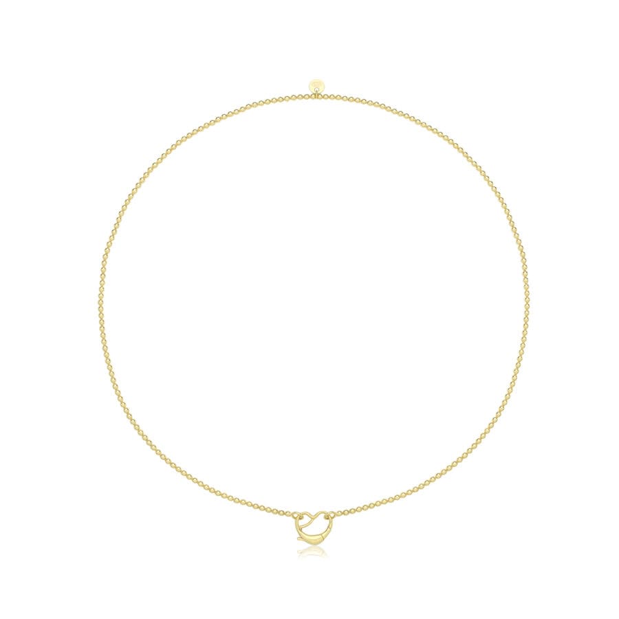 22100259 Gold Plated Silver Open Heart Catch Necklet
