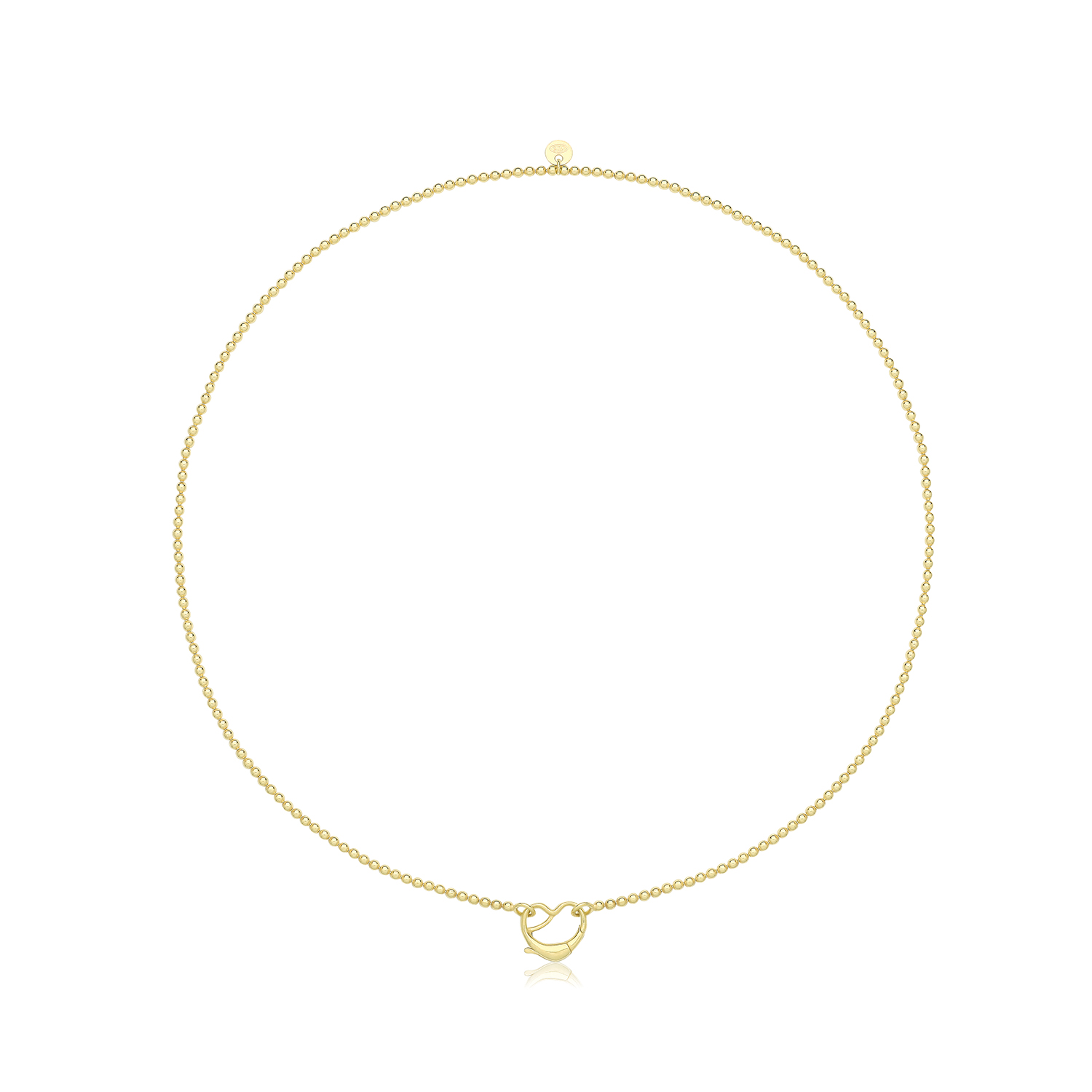 22100259 Gold Plated Silver Open Heart Catch Necklet