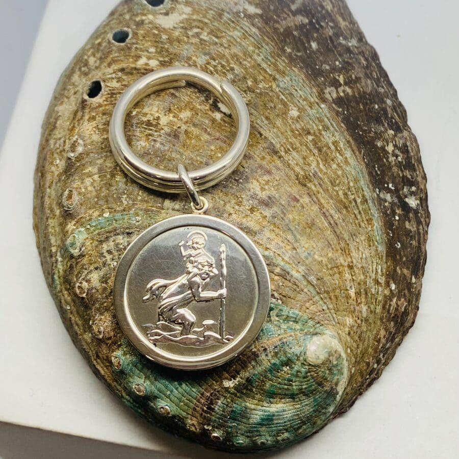90100025 large St Christopher With Heavy Weight Key Ring