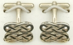 90100239 925 Sterling Silver Celtic Knot Cufflinks Swing Bar Fastening - Image 2
