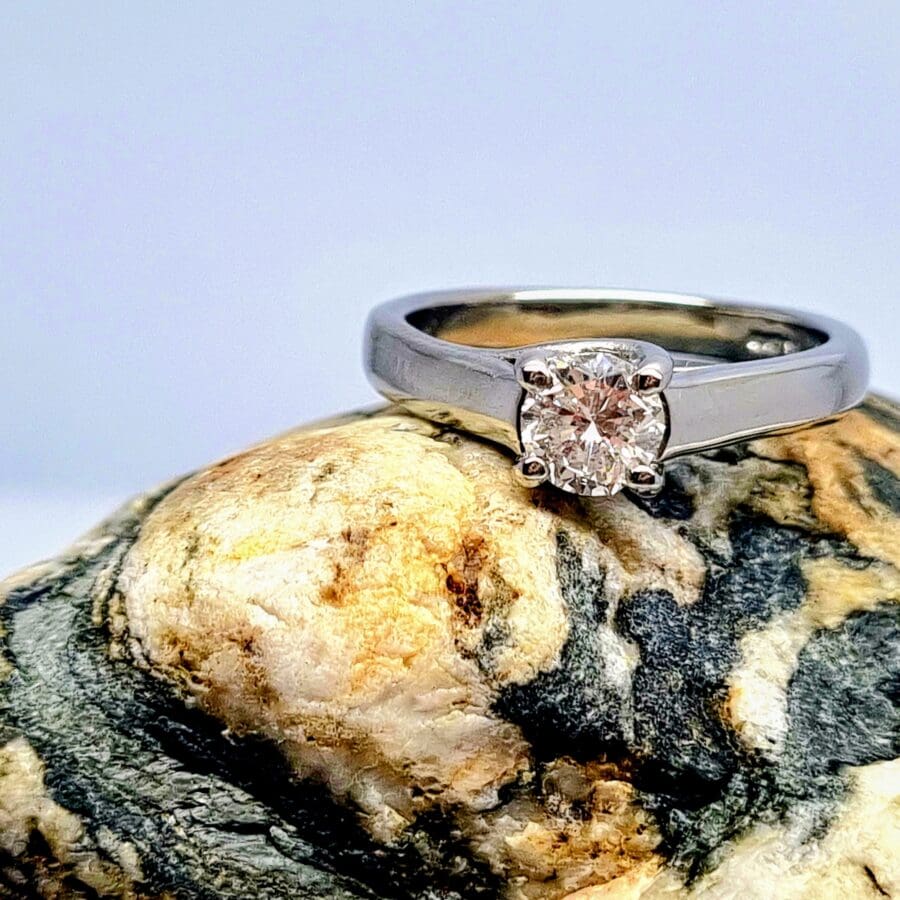 12600109 Platinum And Diamond 0.54ct Round Solitaire Engagement Ring