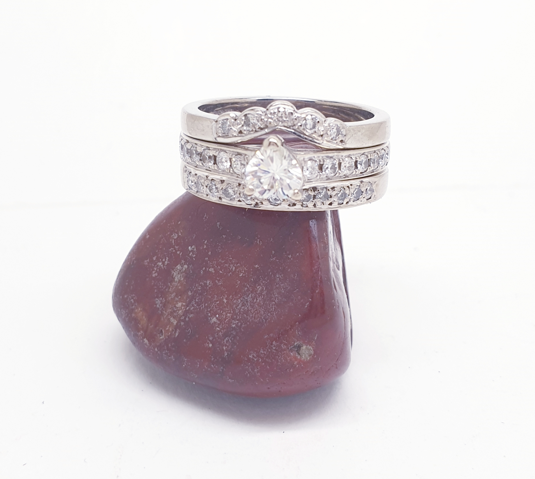 242 Commission Basket Style American Wedding Ring Set - Image 3