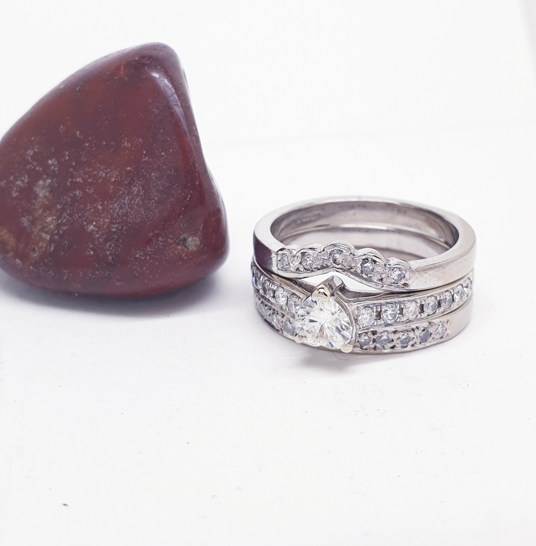 242 Commission Basket Style American Wedding Ring Set - Image 4