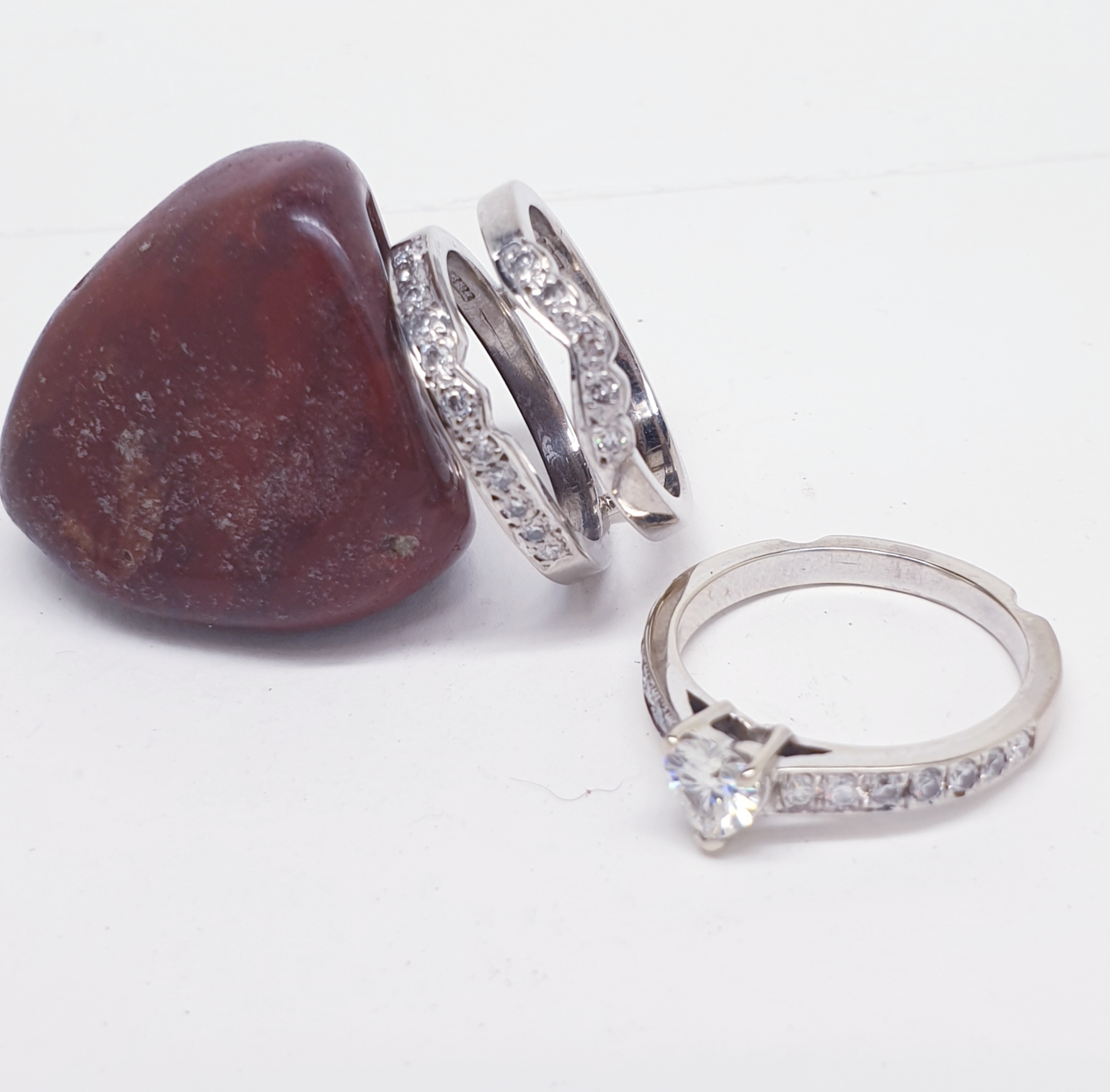 242 Commission Basket Style American Wedding Ring Set - Image 5