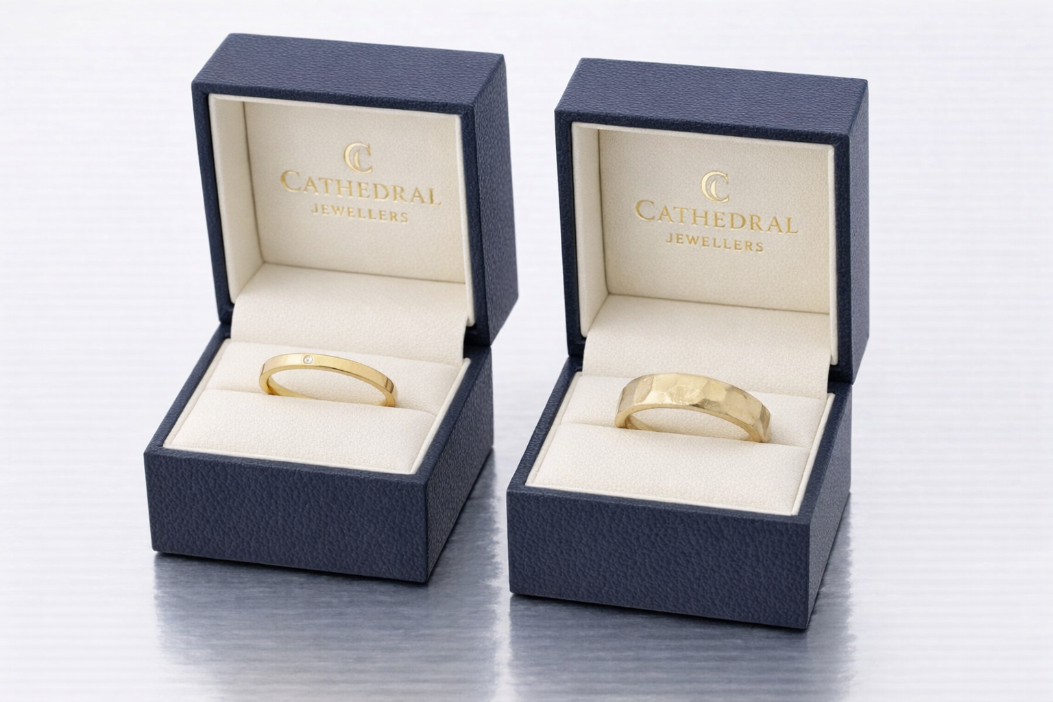 113...Commission Beaten Men's And Single Diamond Women's Bands - Image 2