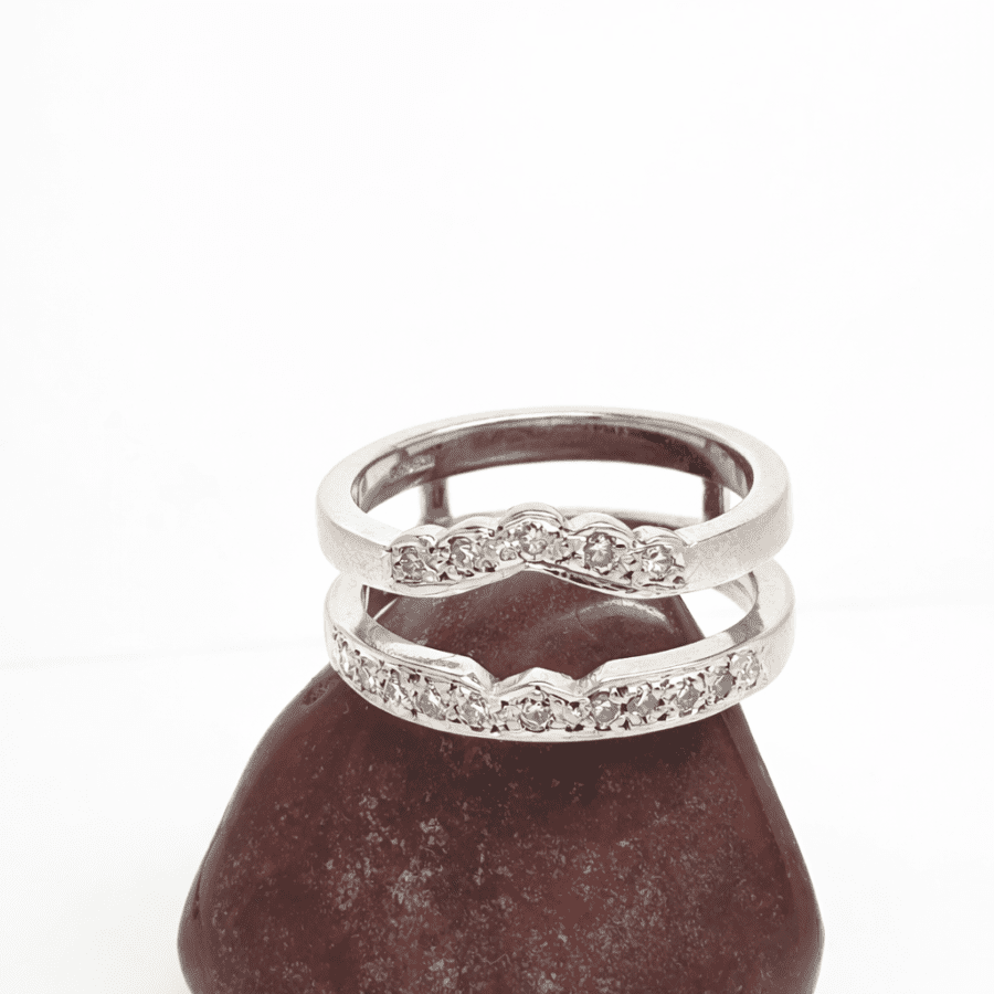 242 Commission Basket Style American Wedding Ring Set