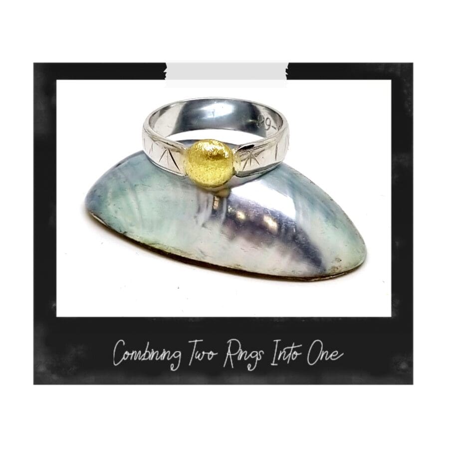 424 Commission White Gold Ring With Family Yellow Gold