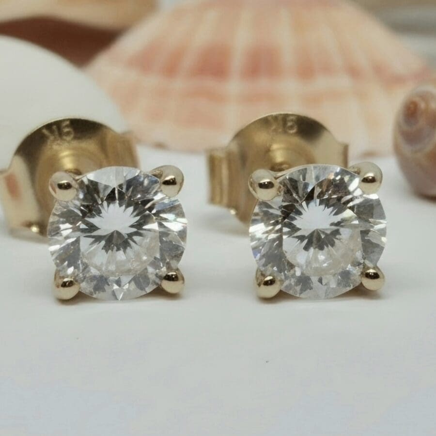 31200181 9ct Yellow Gold Lab Grown Diamond Studs 1.20cts 4 Claw